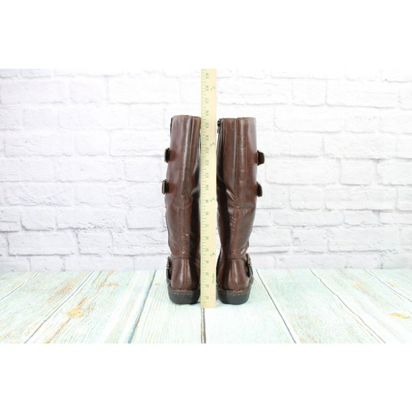 BOC Virginia Brown Leather Pull On Side Zipper Tall Riding Boots Size 7.5 M - Picture 6 of 9